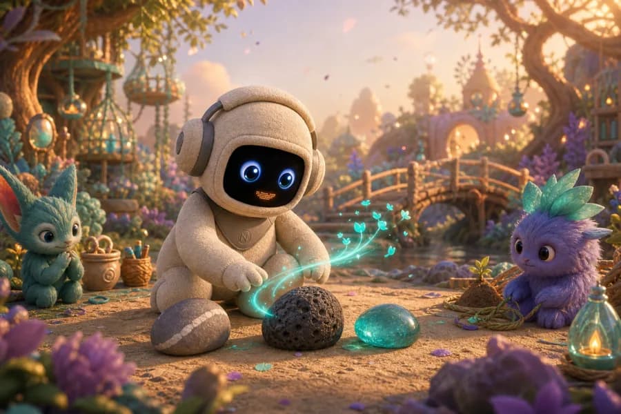 Farklı Olmak için aynı rafta farklı dokularda üç taş; hiçbiri merkezde değil etrafında kurulan, güncel Neeko'nun etkin rol aldığı animatif macera kapağı.
